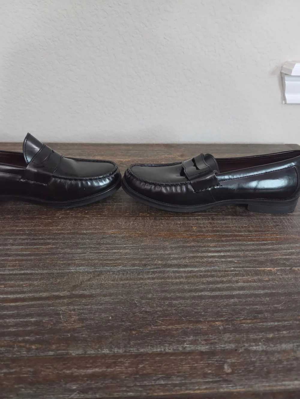 Johnston & Murphy Black Patent Penny Loafers for Kids